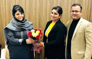 Party President, Ms Mehbooba Mufti felicitates Neete Kour
